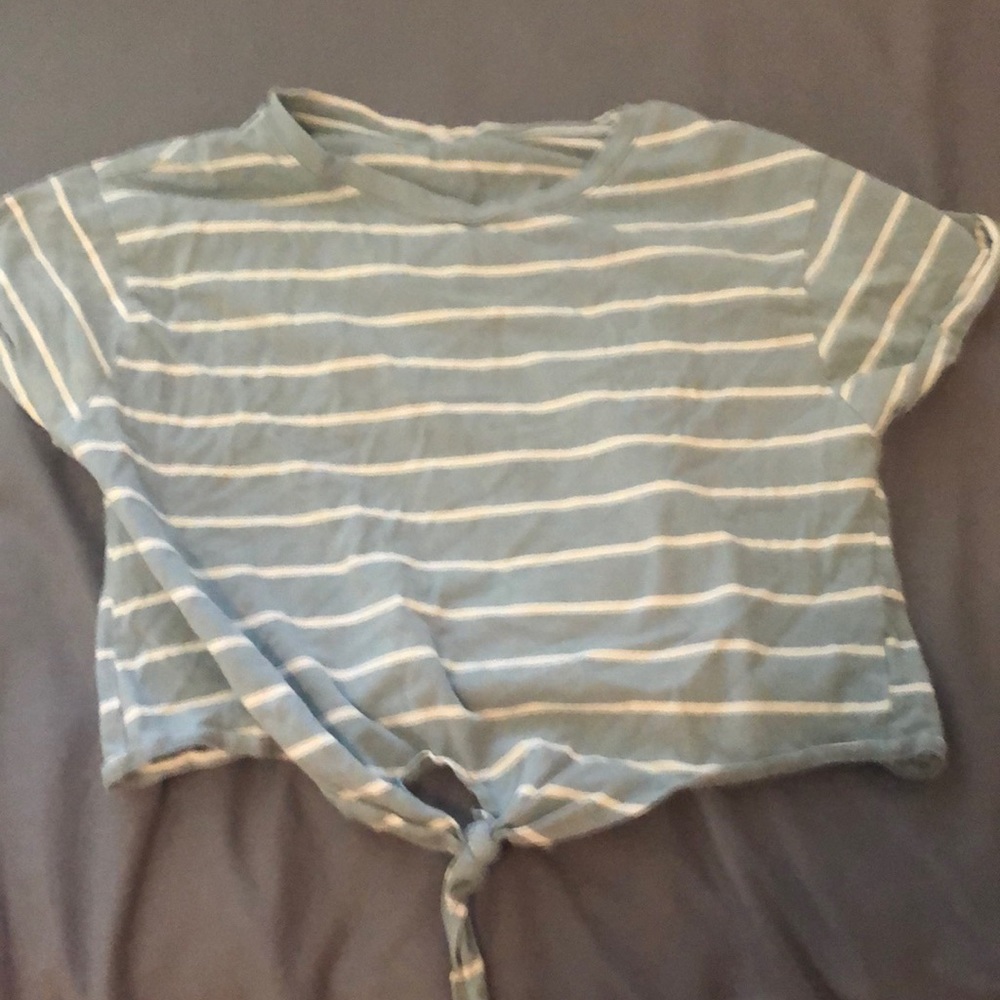 Cropped striped tee